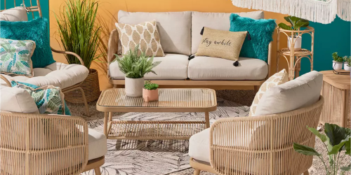 Save Hundreds on Big Lots Patio Furniture | Wicker 4-Piece Set ONLY $374.99!