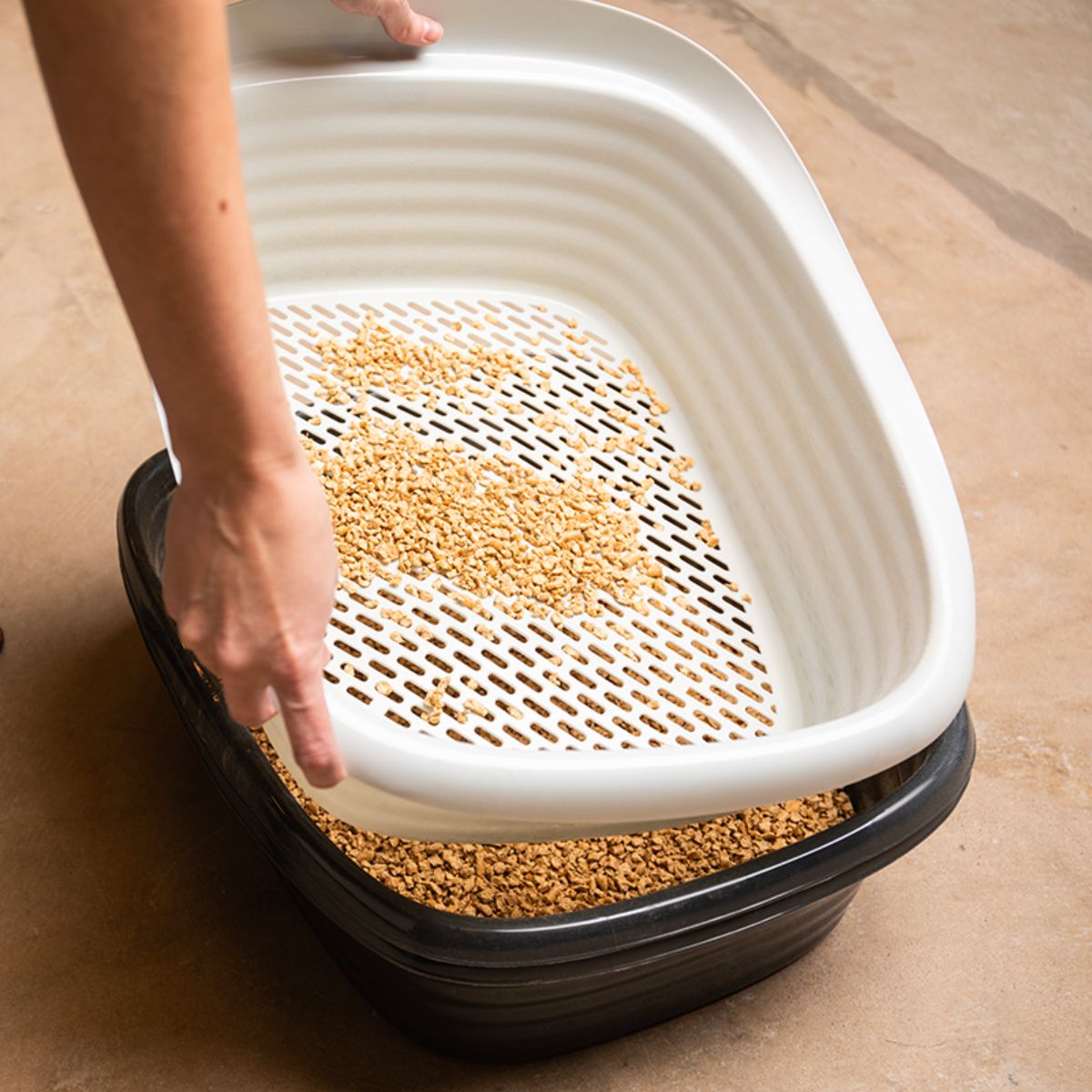 How to use arm and outlet hammer sifting litter box