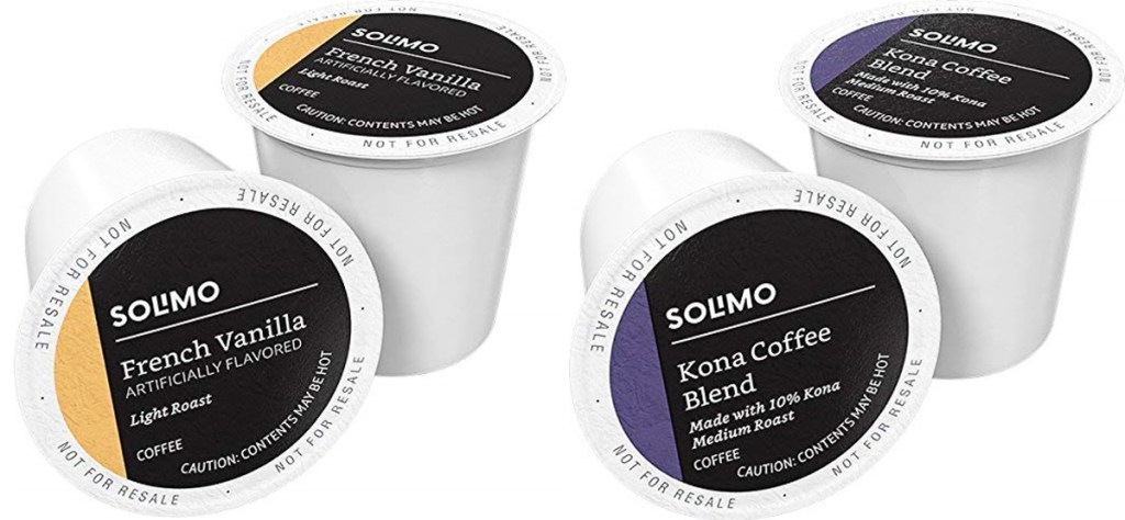 two flavors of Solimo K-Cup pods