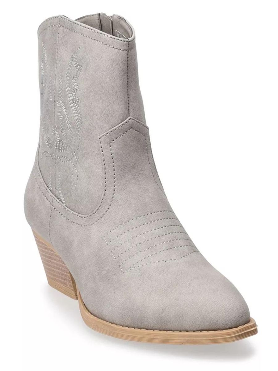 A grey women's ankle boot
