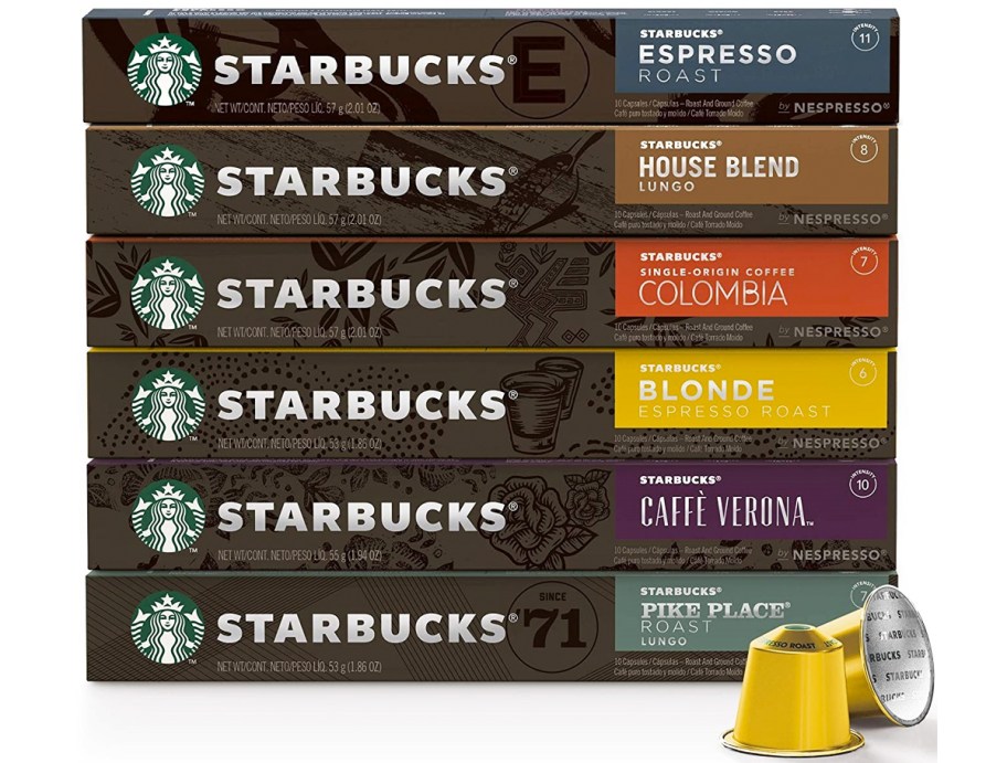 variety pack of starbucks nespresso capsules