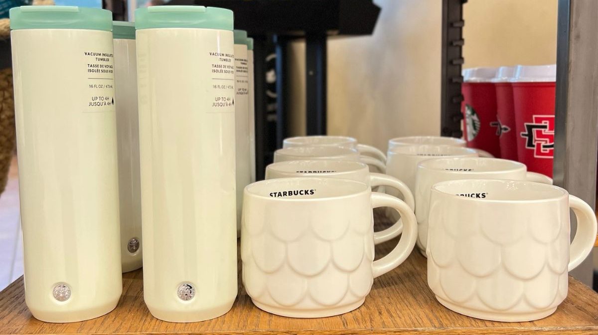 Starbucks white cups and mugs