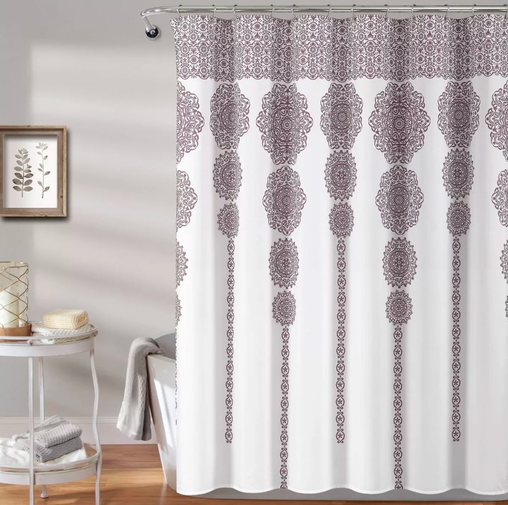 Stripe Medallion Shower Curtain - Lush Décor