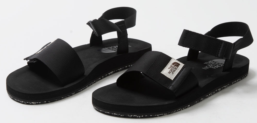 Pair of black sandals with straps