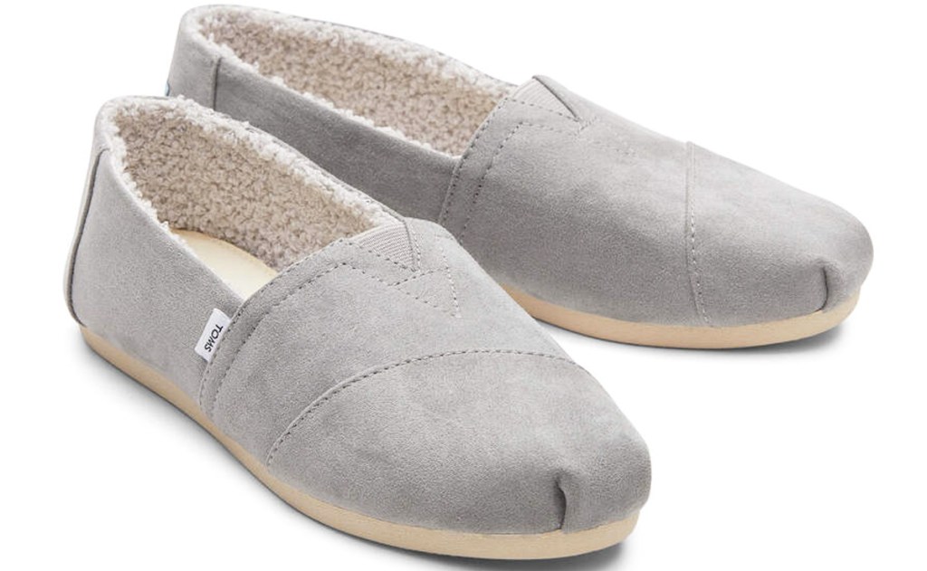 grey toms shoes with sherpa lining