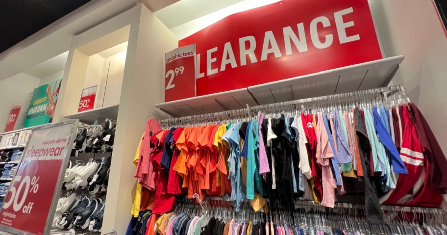 children's place clearance section in store