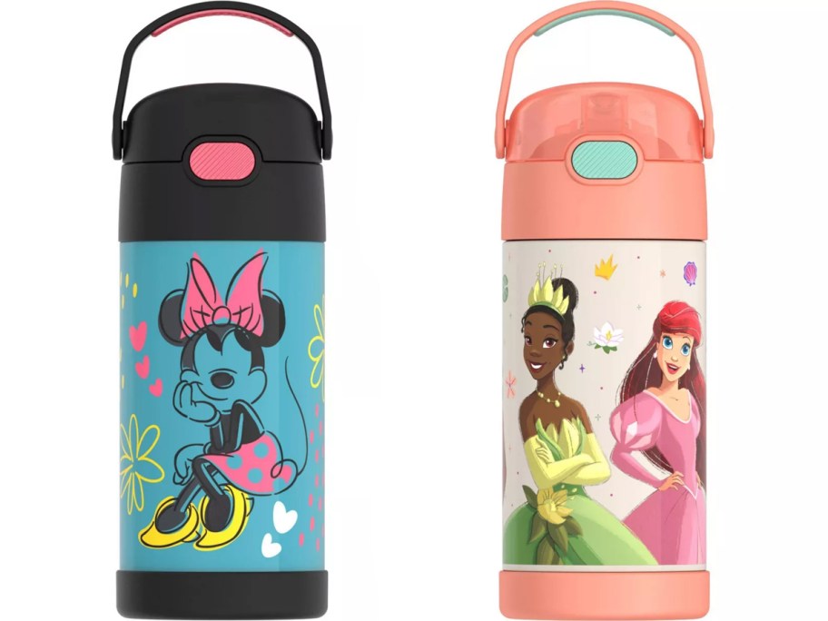 Thermos Kids' 12oz Stainless Steel FUNtainer Water Bottles - Minnie Mouse and Princesses
