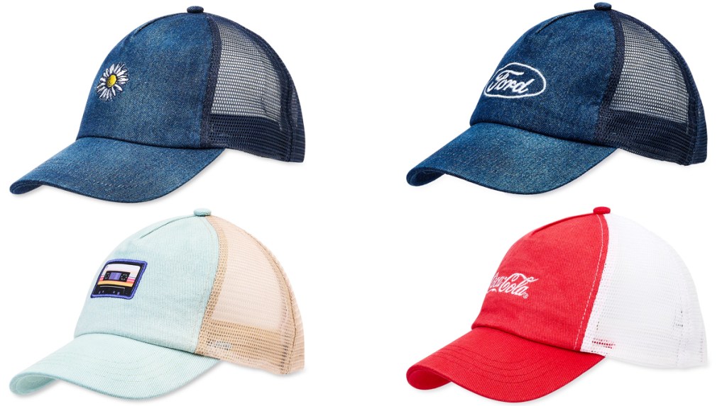 two sets of trucker hats