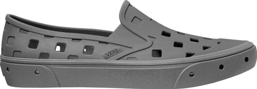 Solid grey Vans water shoe with square holes all over