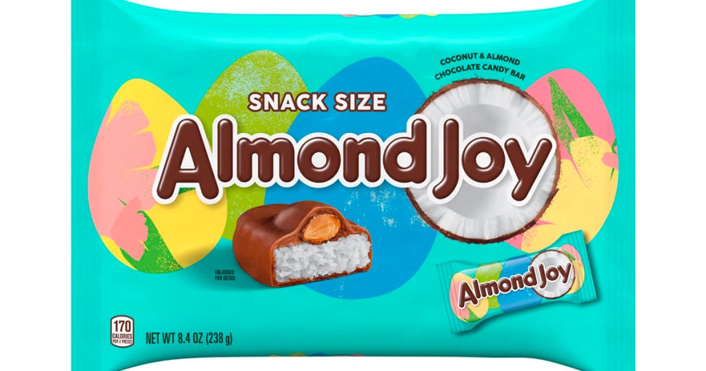 almond joy candy bag stock image