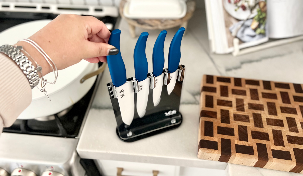 Vos Kitchen Knife Set With Block Knives Block Set Knife Sets for Kitchen  With Block Ceramic Knives