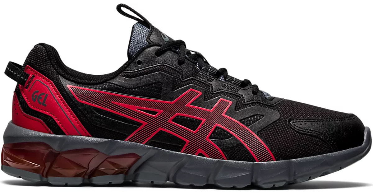 black and red mens asics shoes