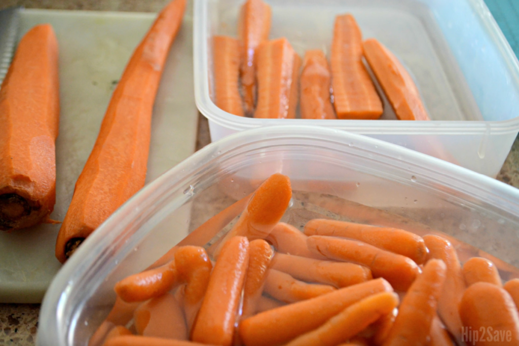 baby carrots in water