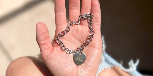Heart Charm Bracelet Just $19.97 Shipped + FREE Custom Engraving (Perfect Mother’s Day Gift!)