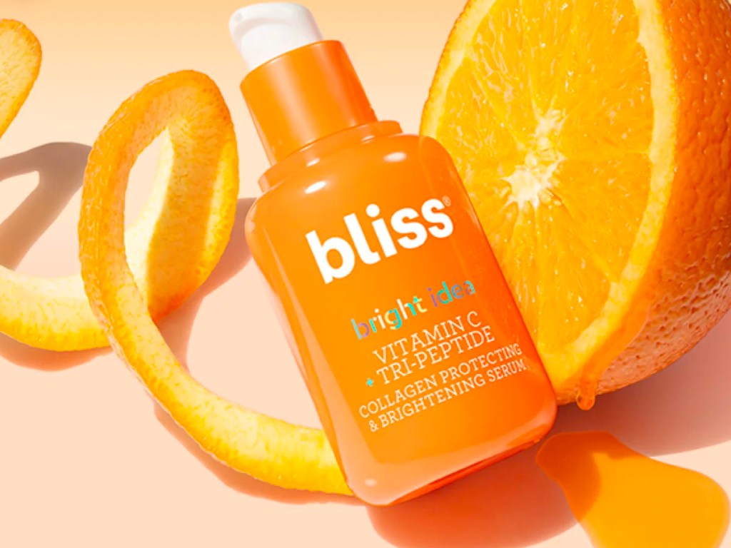 bliss vitamin c face serum with oranges
