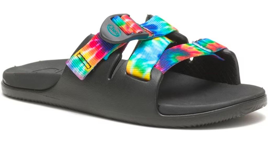 black and tie dye chacos kids sandals