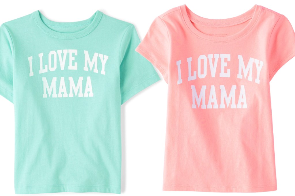 children's place I love my mama baby girl and boy shirts