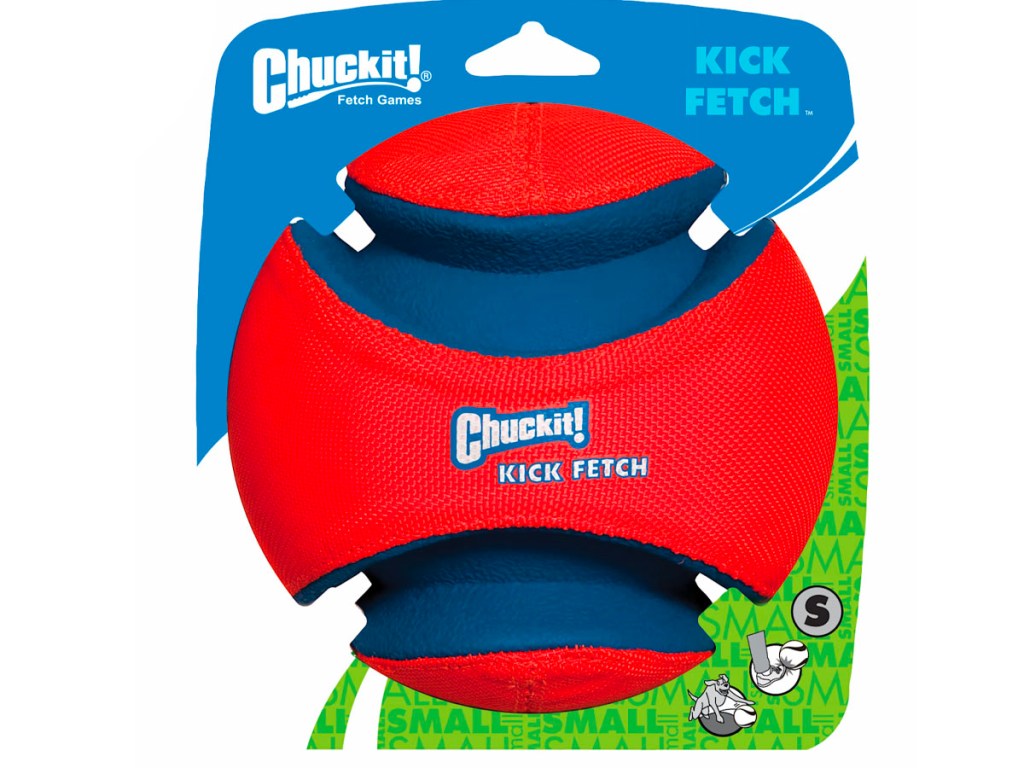 chuckit fetch red and blue dog ball
