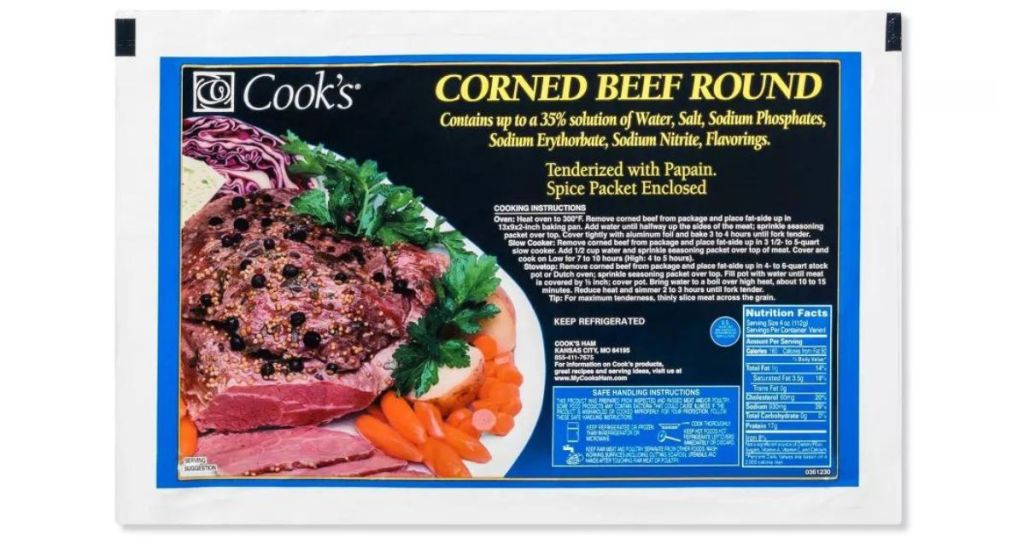 package of Cook's Corned Beef Round