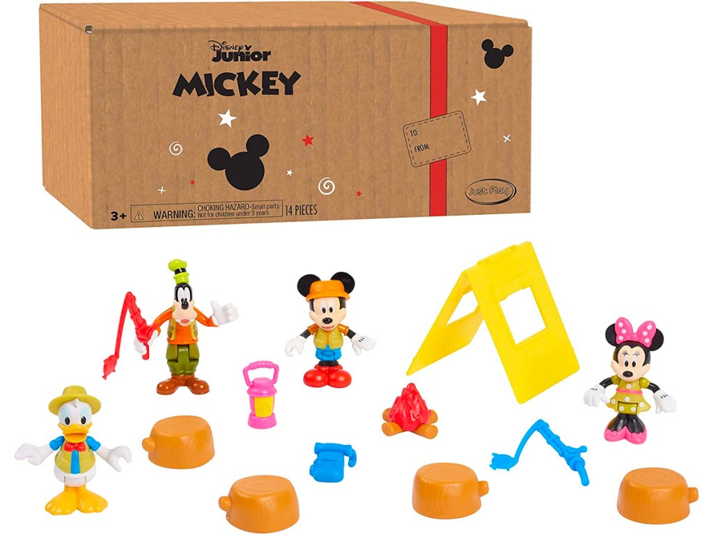 disney mickey mouse camping figures and box