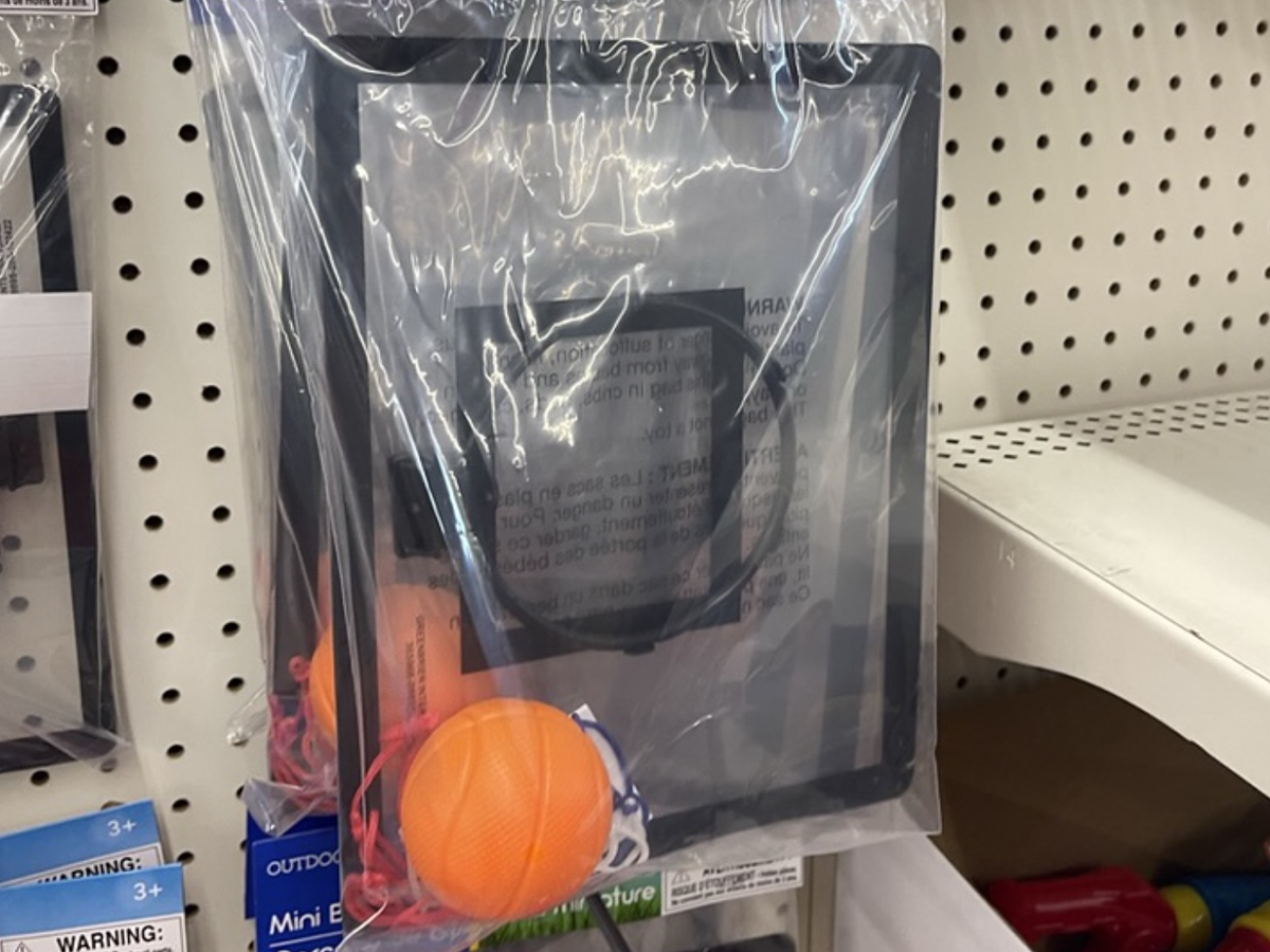 a basketball set, one of the dollar tree toys you can buy in 2024