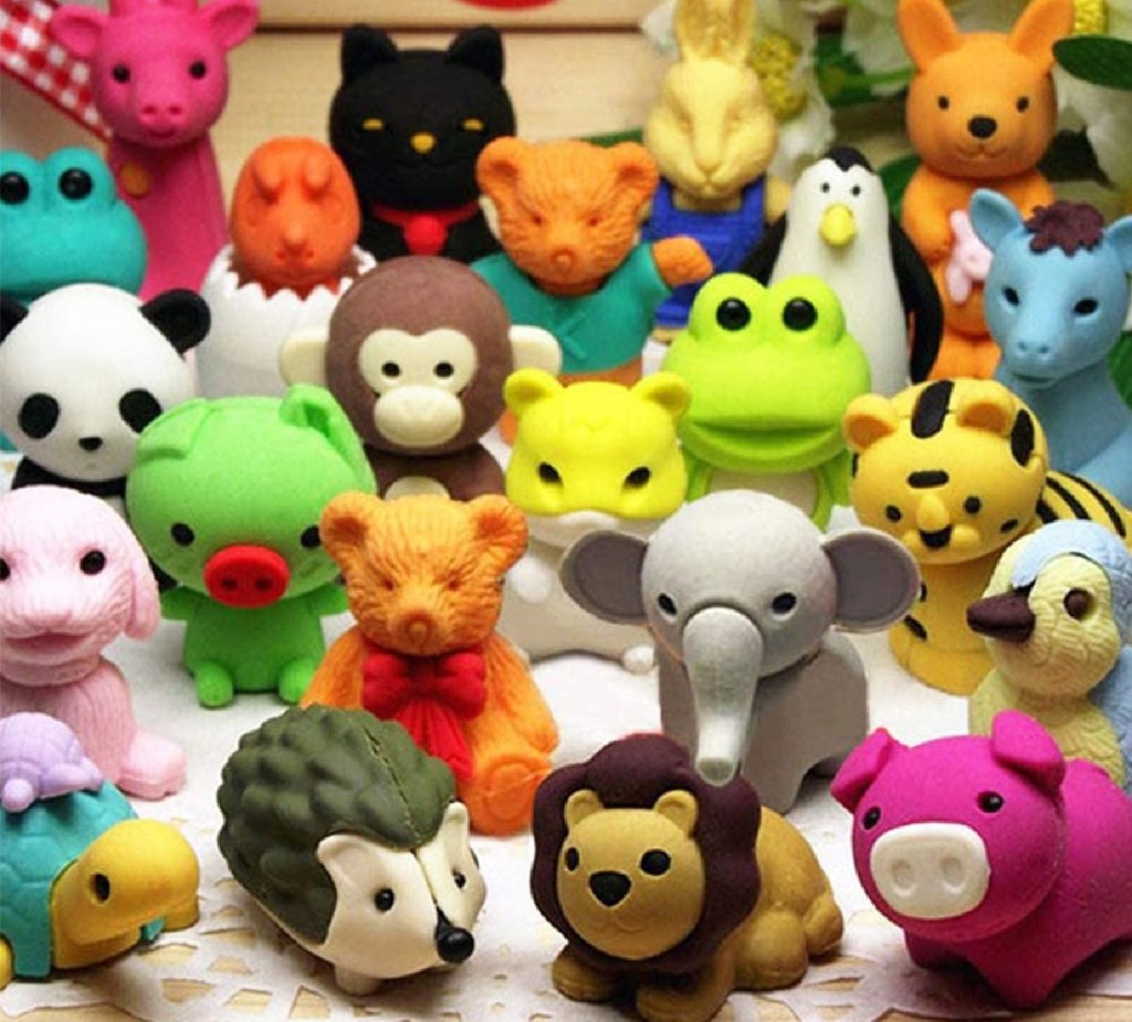 Cute animal erasers make for fun easter egg stuffers for kids