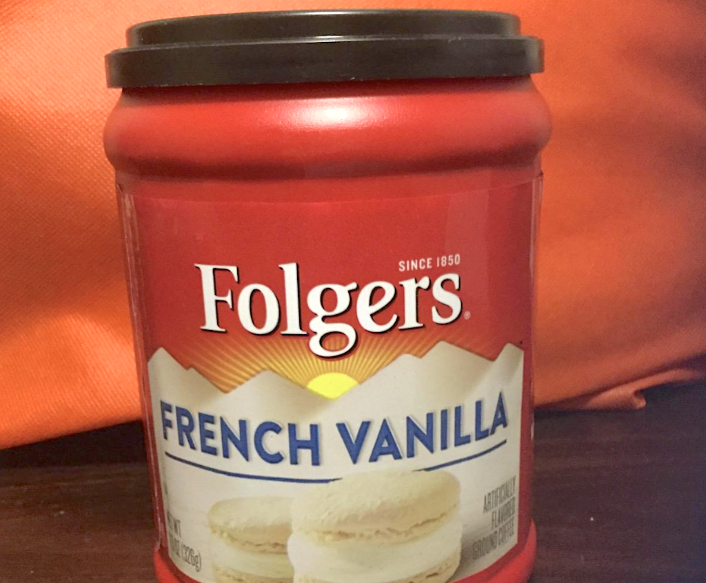 Folgers french vanilla coffee canister