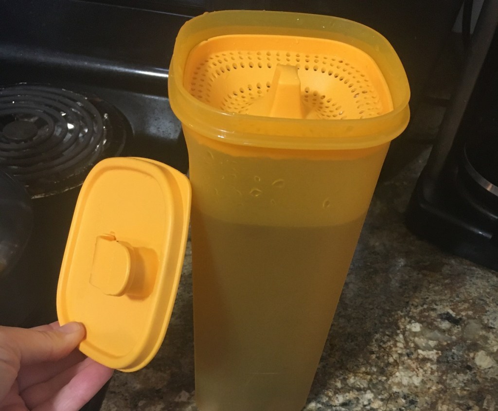 fruit water in a filter