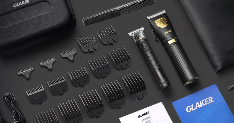 men's hair clipper and trimmer set with accessories
