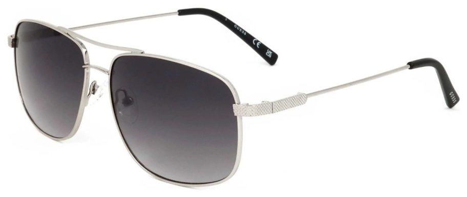 Guess Factory Men's Silver Aviator Sunglasses