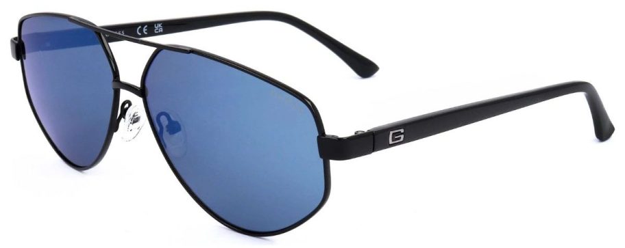 Guess Factory Men's Black Aviator Sunglasses
