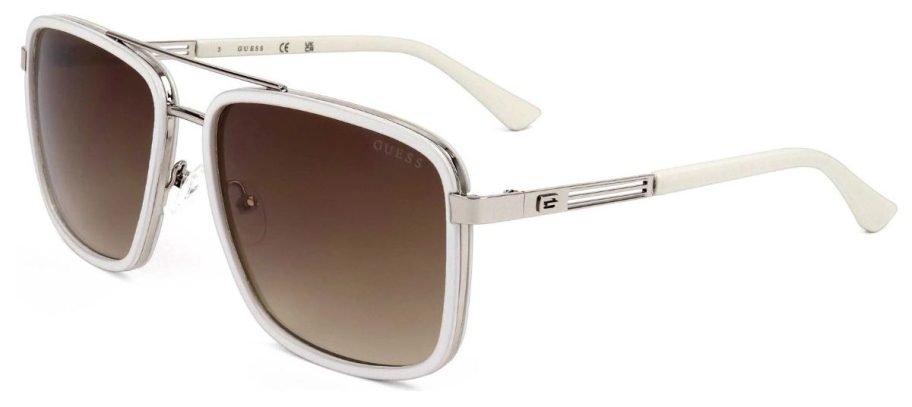 Guess Factory Men's White Rectangular Sunglasses