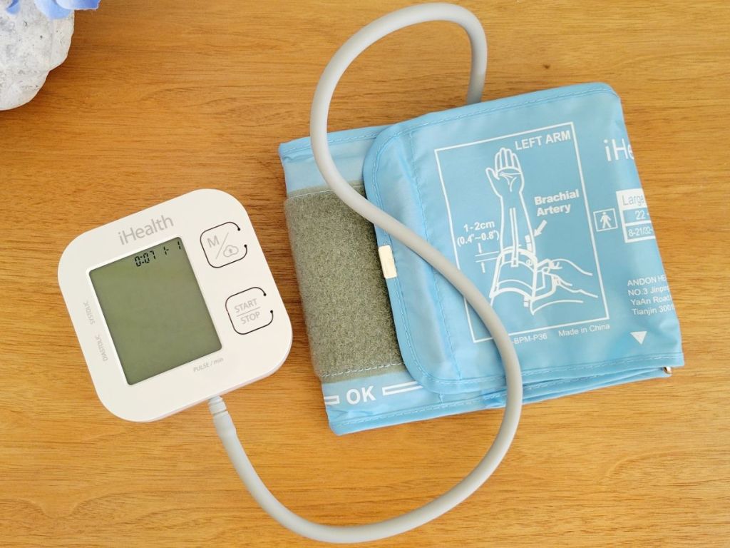 iHealth Track Blood Pressure Monitor on a table