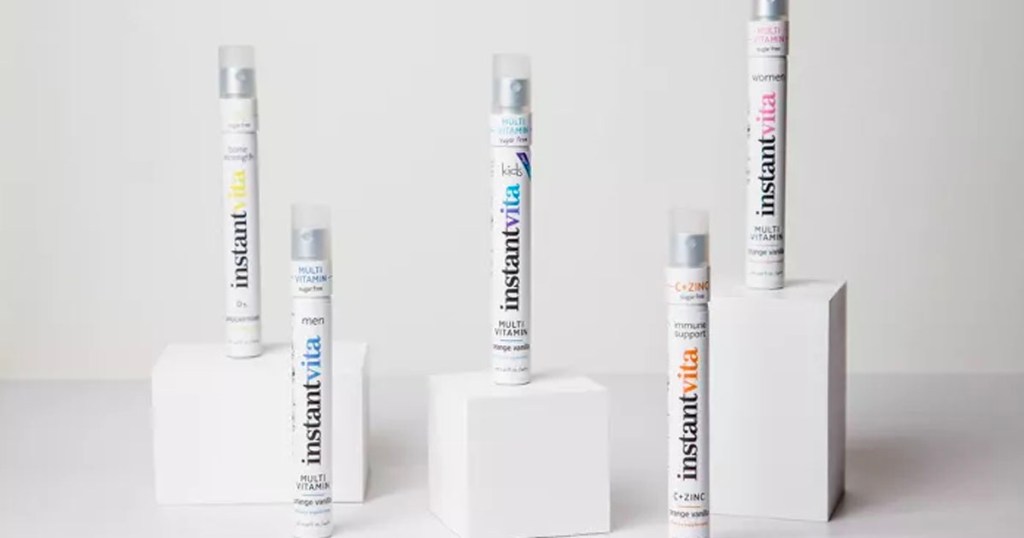 5 instantvita multivitamin sprays standing up on display 