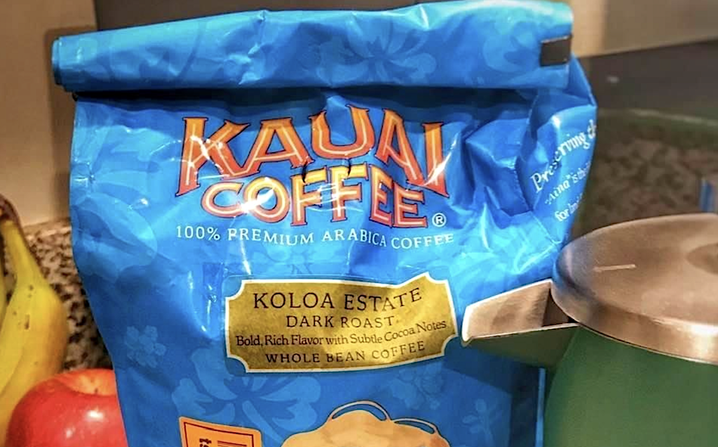 Kauai whole bean coffee bag 