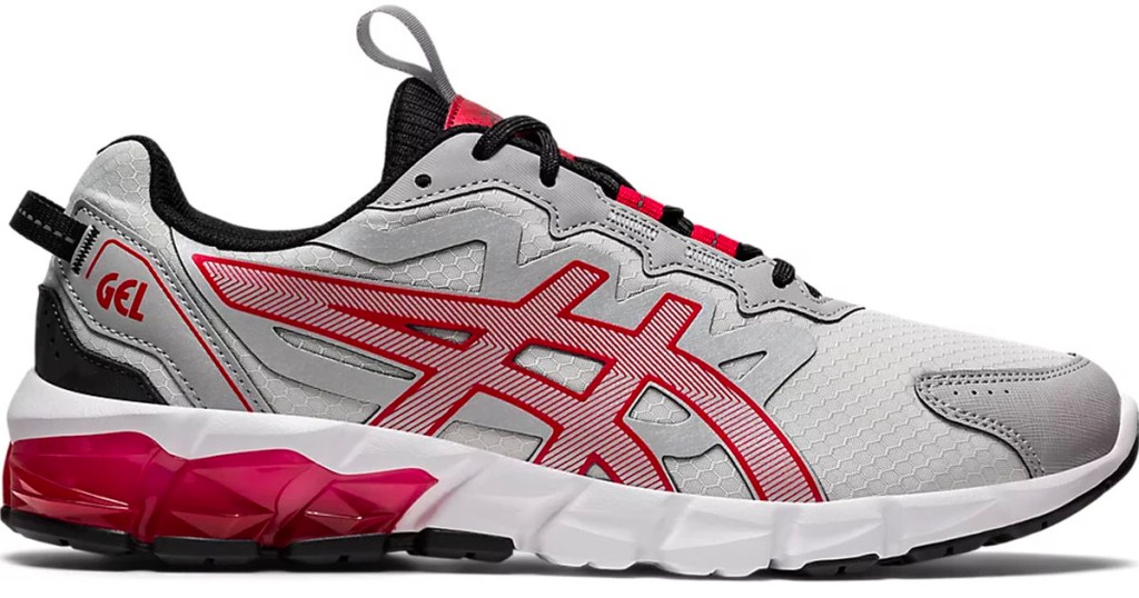 gray and red mens asics shoes