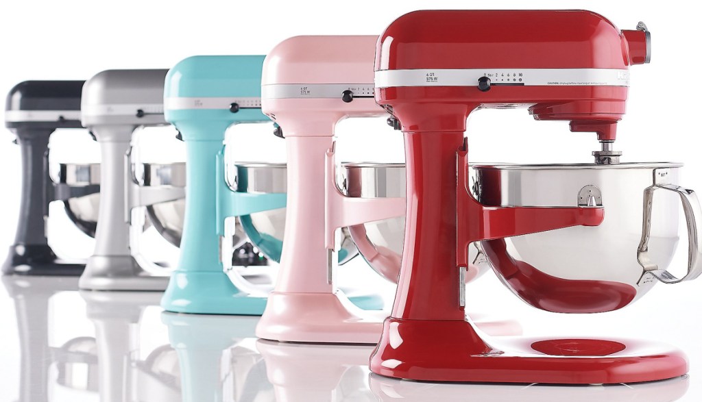 multiple colorful KitchenAid Pro 600 6-qt Bowl Lift Stand Mixer with Flex Edge Beater