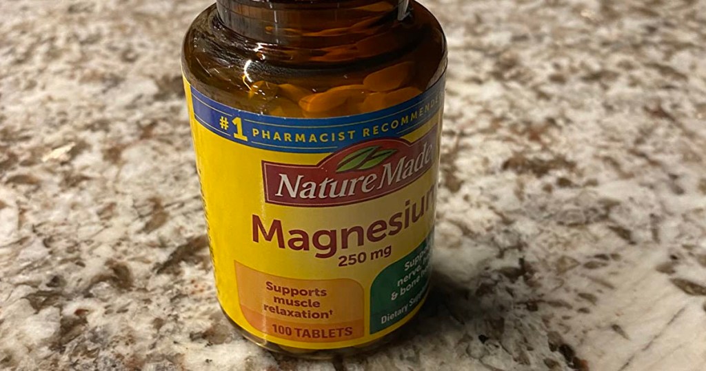 nature made magnesium sitting on countertop