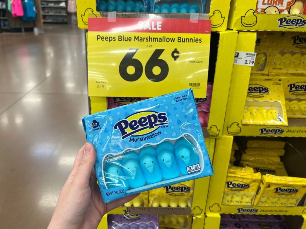 hand holding Peeps candy