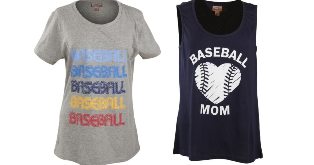 colorful baseball tee nad blue and white baseball mom baseball heart tee