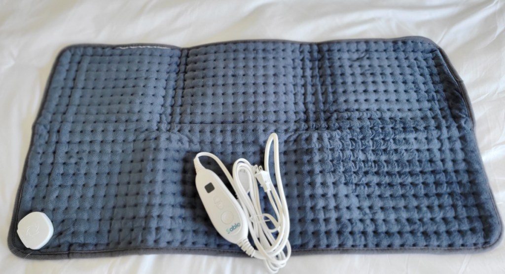 extra large navy blue heating pad with remote