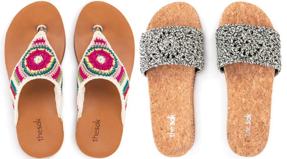 two pairs of crochet sandals