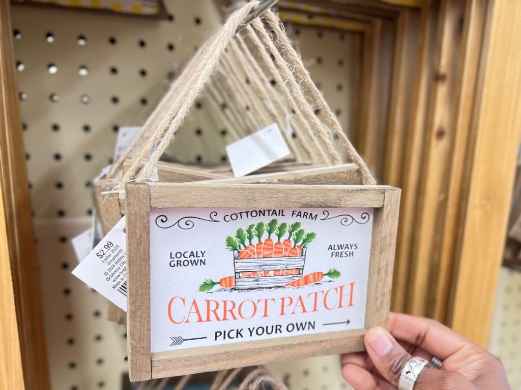 Small Wooden Carrot PatchHanging Sign 