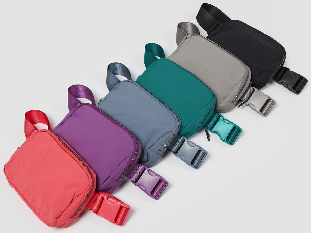 6 colors of belt bags in a row
