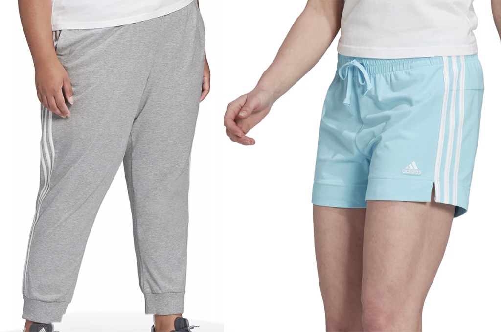 women in adidas joggers and shorts