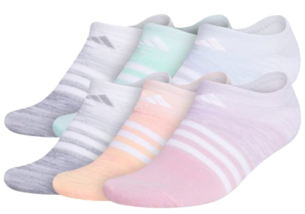 Adidas Women's Superlite Multi-Space Dye No Show Socks 6 Pack
