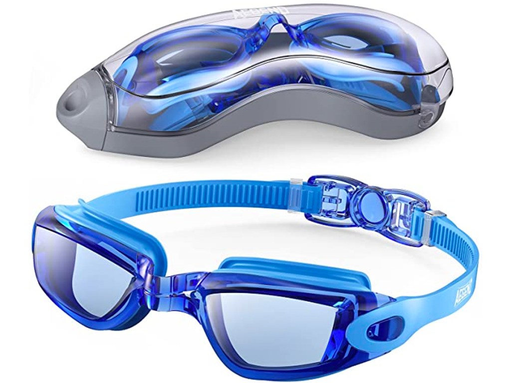 Aegend Swim Goggles and Aegend Swim Goggles in their case