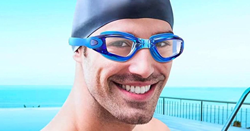 Aegend Swim Goggles being worn by a man in a pool