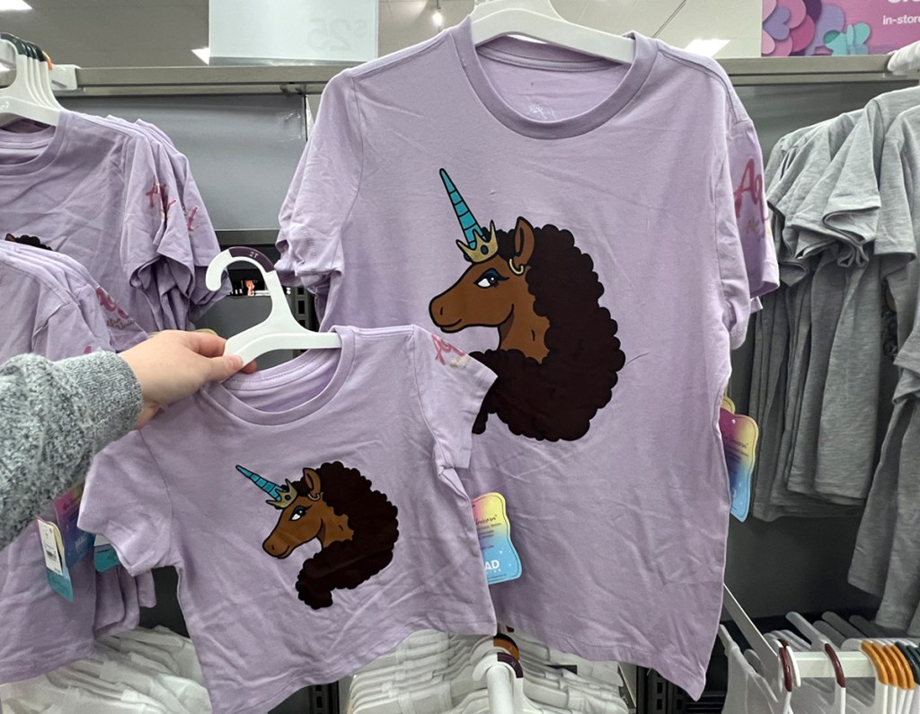 Afro Unicorn Women's Mother's Day Short Sleeve Graphic T-Shirt in Target Store