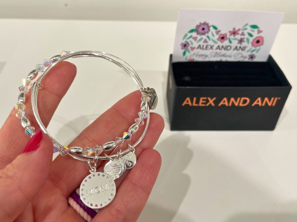 Alex & Ani Crystal Infusion 'Mom' Charm Bangle 2-piece Set